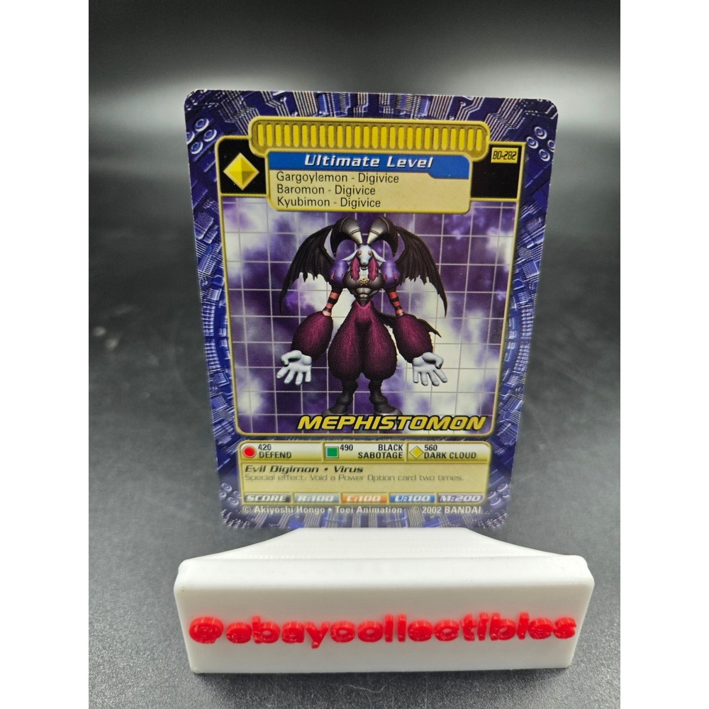 Digimon Mephistomon BO-282 Ultimate Level Evil Digimon Virus 2002 Bandai Card